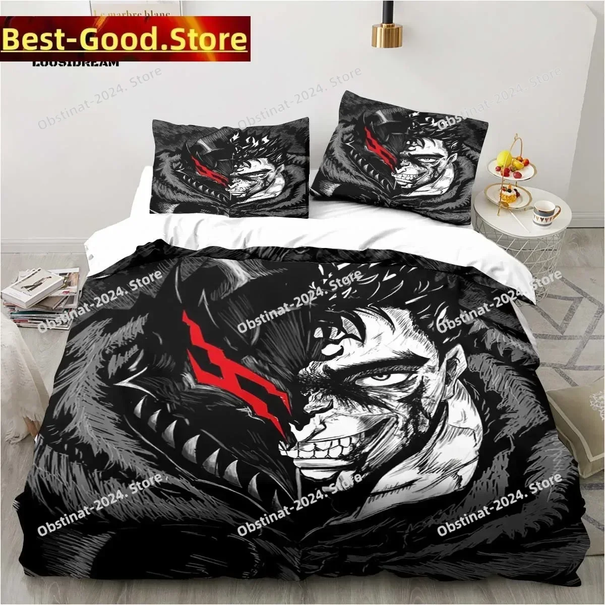 Calssic Comics Berserk Anime Christmas Navidad Gift King Twin Double Child Bedding Set Microfiber or Polyester Duvet Cover Set