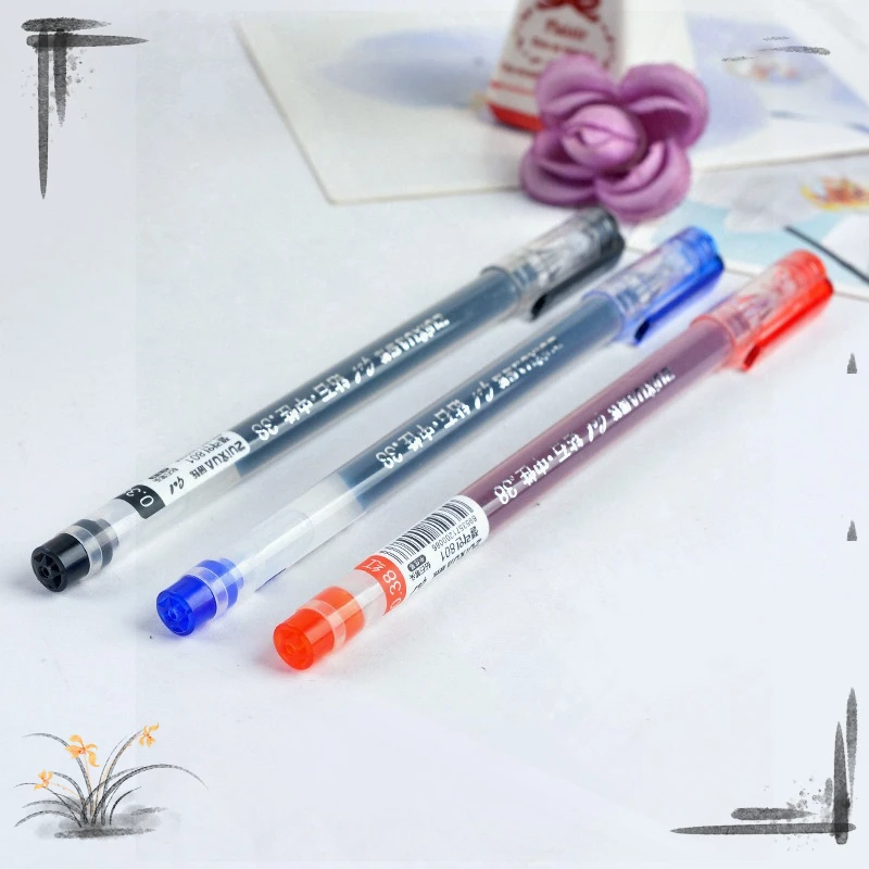 24 Pcs penne Gel di grande capacità Creative Cute penna trasparente materiale scolastico