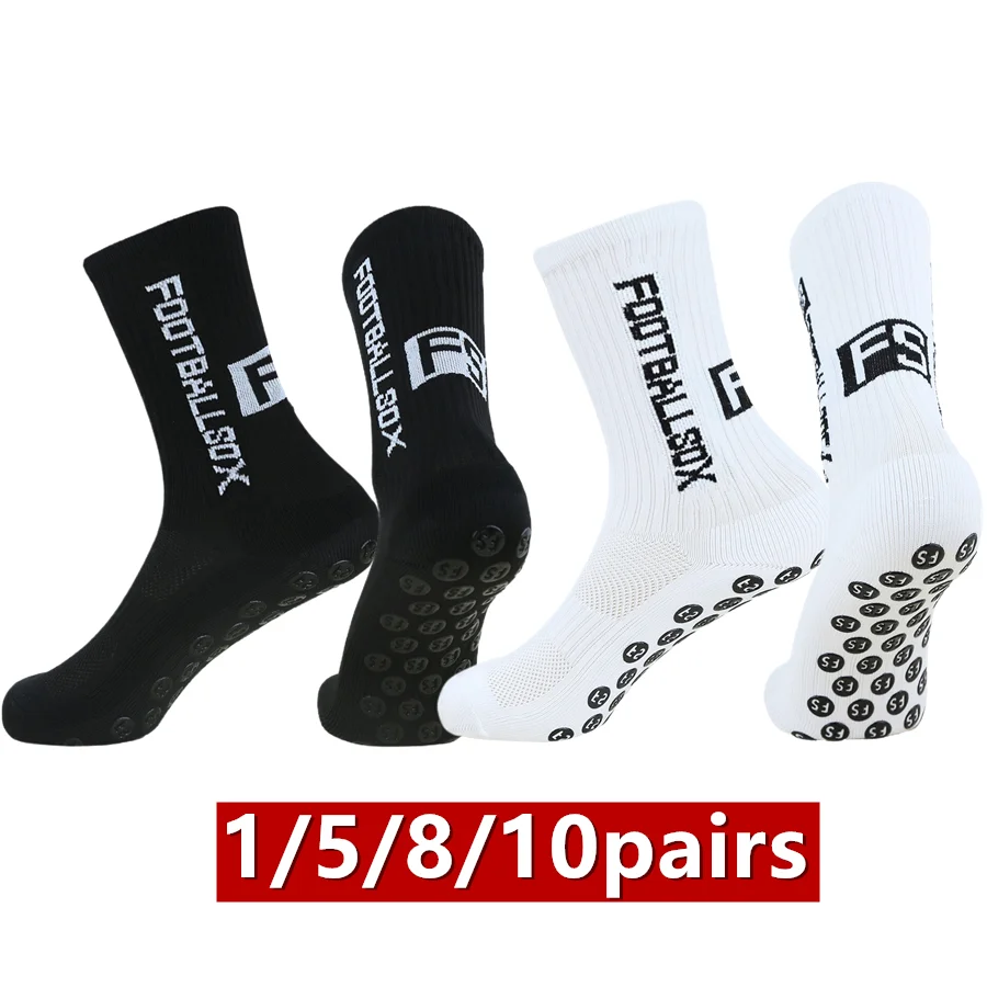 

1/5/8/10pairs mens womens anti slip grip rugby baseball breathable towel bottom shockproof professional athletic exercise socks