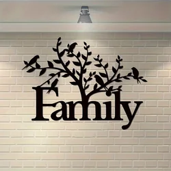 HelloYoung Family Tree Metal Signs, Family Wall Decor, Family Wall Art, Family Wall Sign, Family Metal Word, Home Decor, Gift