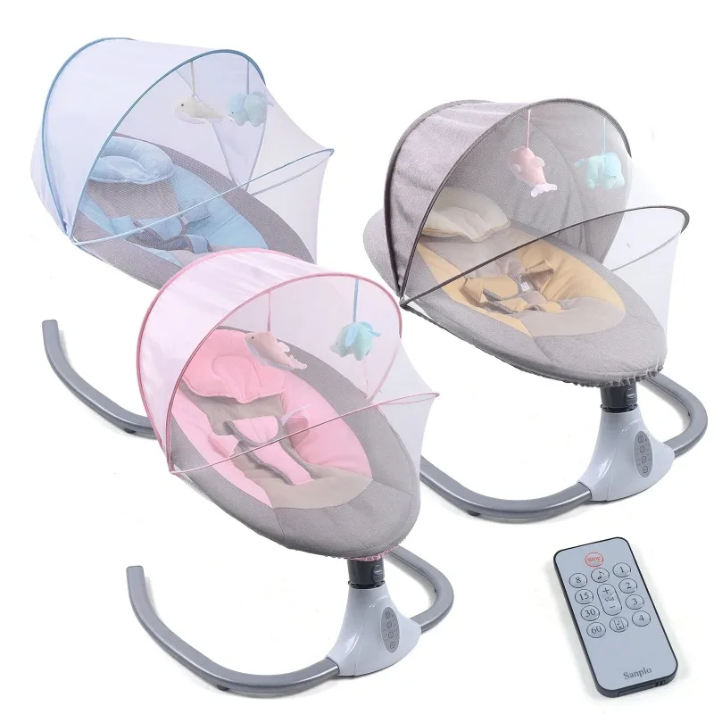 Baby Rocking Chair Electric Smart New Style Foldable Removable and Washable Mother Coax The Baby To Sleep Bluetooth Cradle Bed