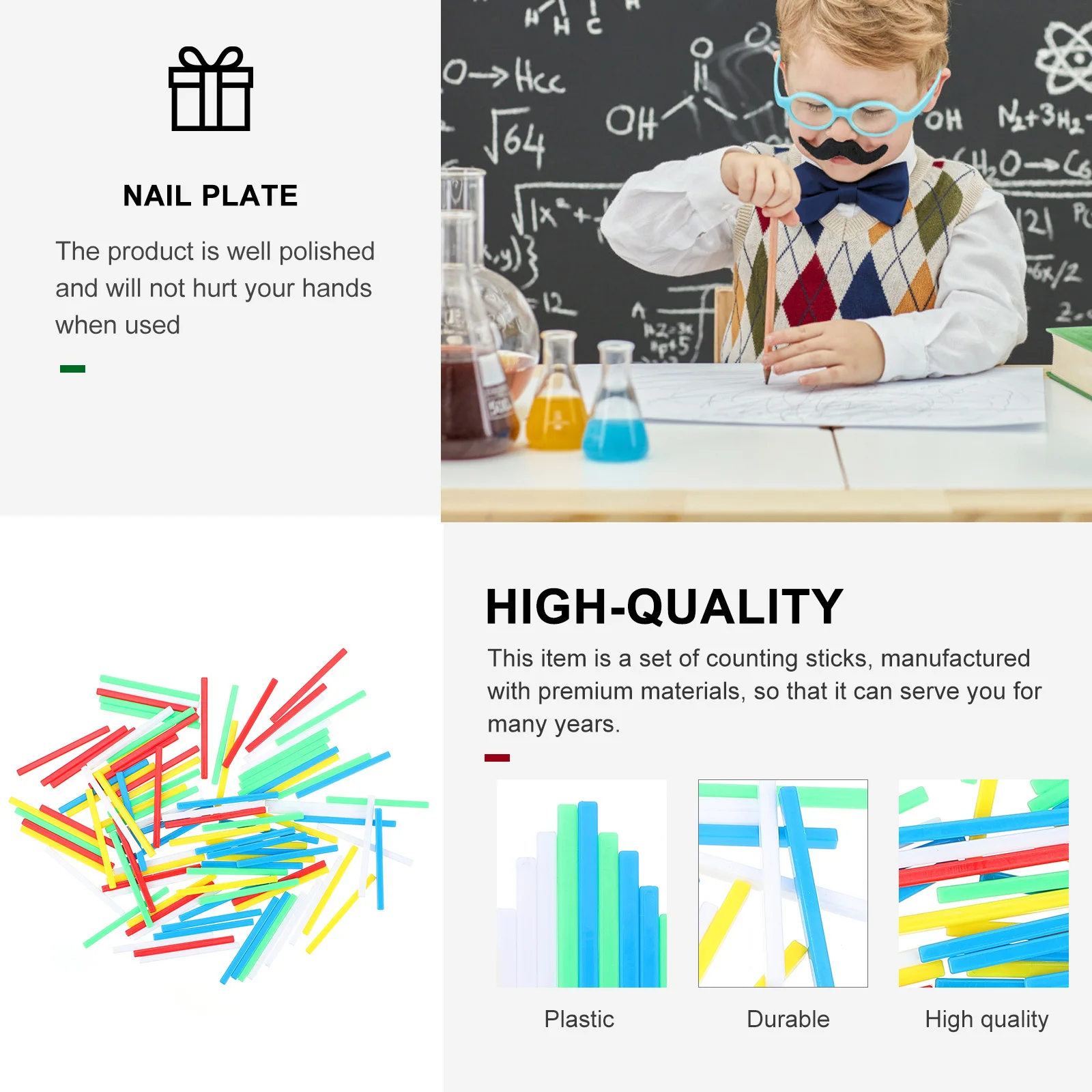 

2 Bags Colorful Plastic Counting Sticks Math Enlightenment Learning Aids for Kids Arithmetic Rods Education Plaything