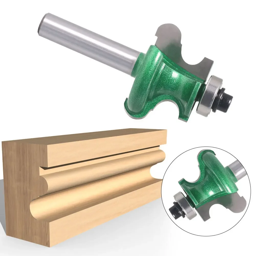 1pc 8mm Shank Bead Molding Router Bit Flute & Beading Line Woodworking Tenon Milling Cutter for Wood Tool