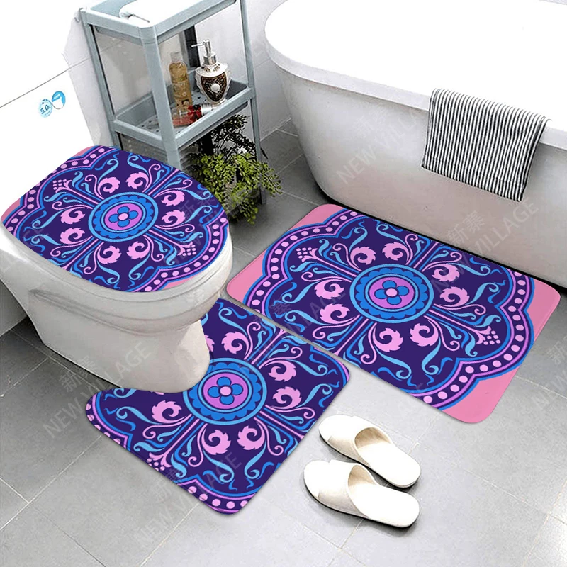 Mandala Anti-slip Bath Mats Bathroom Shower Mat Decor Absorbent Foot Mat Entrance Bathtub toilet rug Morocco vintage Persia boho