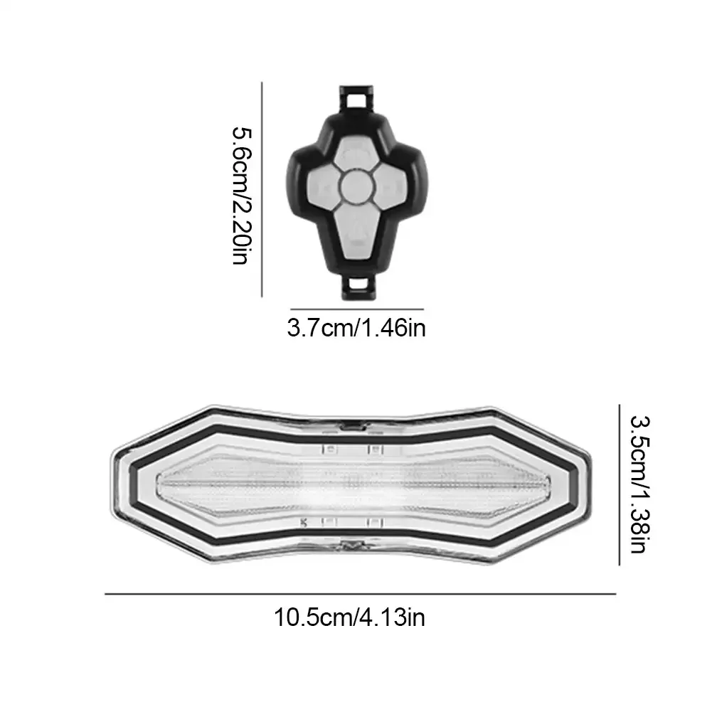 Sem fio Ride-On Luzes com Controle Remoto, Turn Signal, Luz Troneira, Carregamento USB, Impermeável, Noite Ciclismo, Bicicleta, Legal, Equitação Aviso