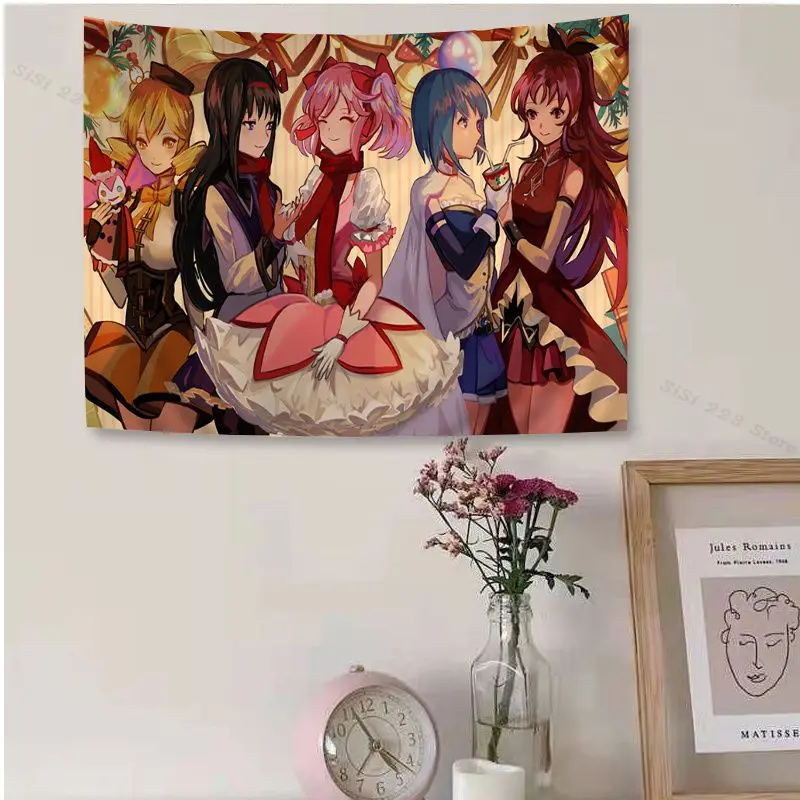 Madoka Magica Tapestry Art Printing Wall Hanging Decoration Household Cheap Hippie Wall Hanging