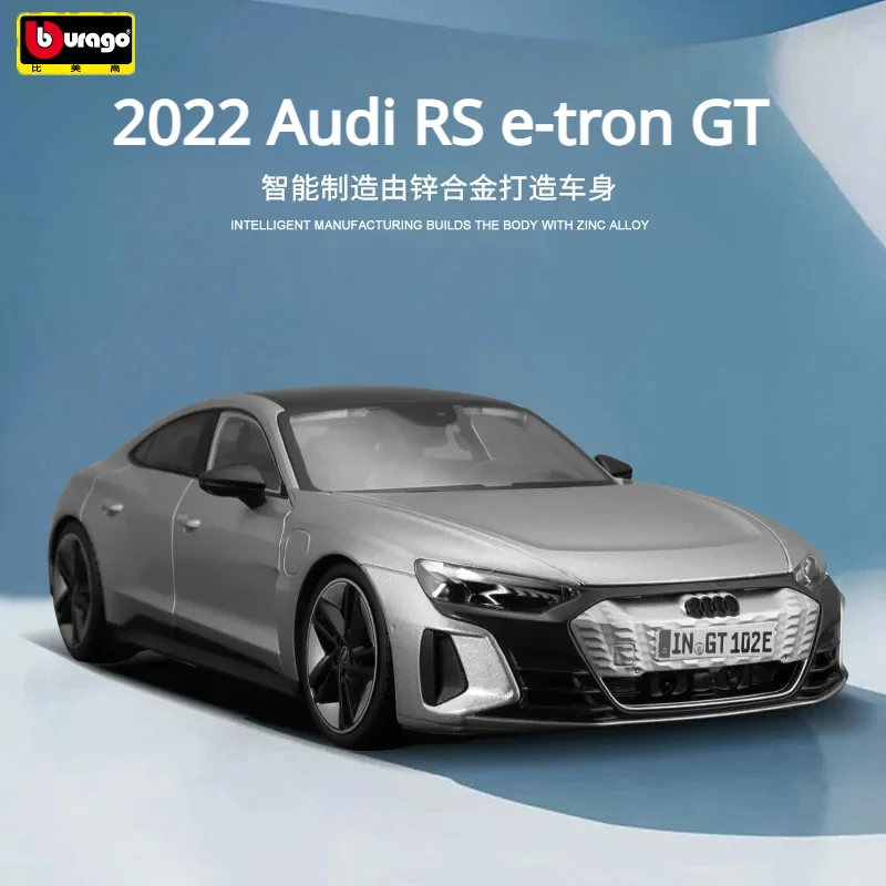 Bburago 1:18 2022 Audi RS e-tron GT Alloy Model Car Toys For Children