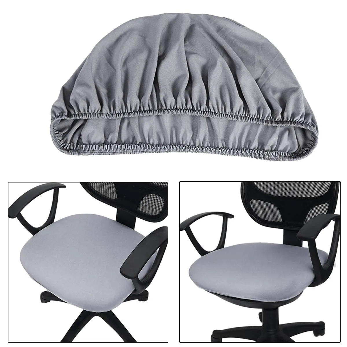 

2pcs Chair Seat Cover Square Cushion Cases Elastic Jacquard Fabric Anti-Slip Washable For Dining Room Kitchen Bar Stretchable