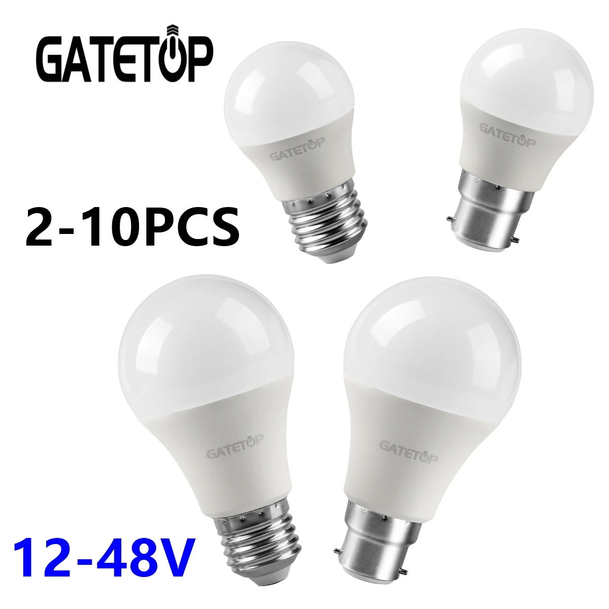 2-10PCS LED low-voltage bulb 12V 24V 36V 48V E27 B22 10W Bombilla For Solar Led Light Bulbs 12 Volts Low Voltages Lamp Lighting