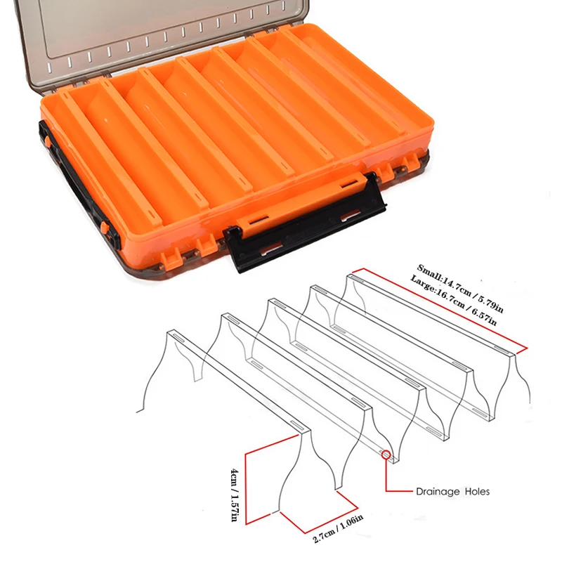 Double Sided Tackle Box Box Fishing Gear Accessory Storage Box Fishing Bait Box Mino Hard Bait Pencil Squid Fake Bait Box