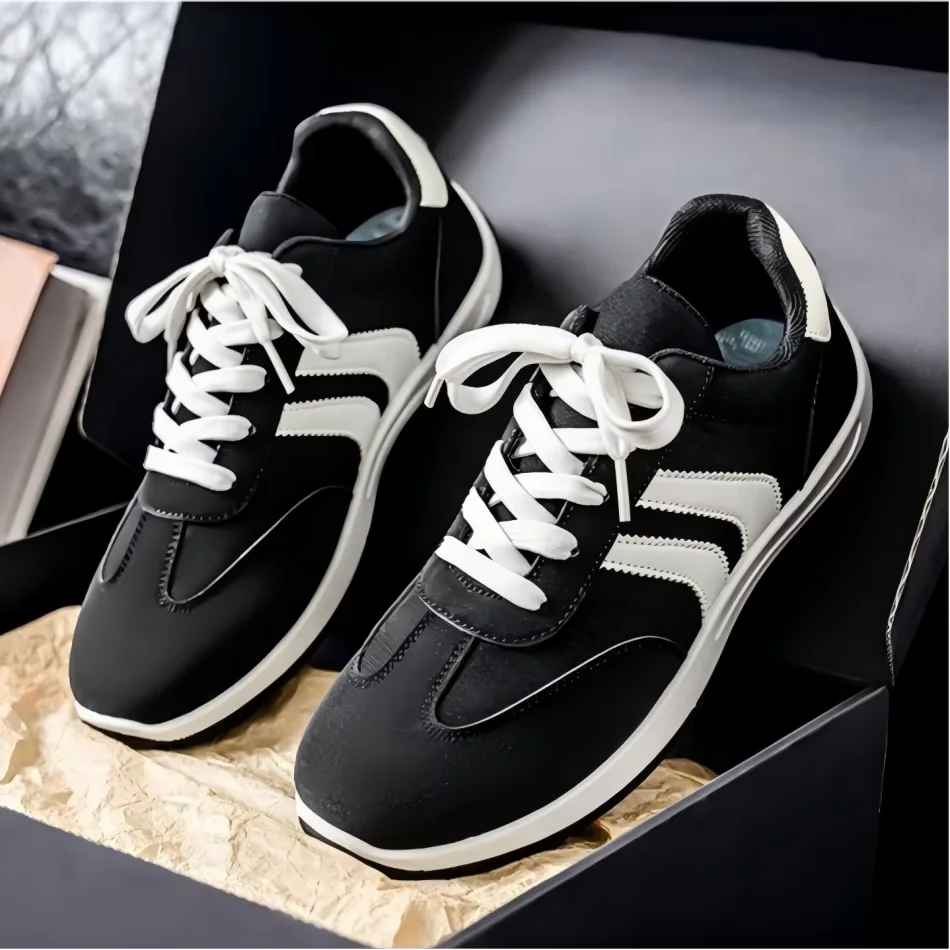 Women Retro Striped Suede Sneakers Lace Up Low Top Casual Shoes Comfort Soft Sole Non Slip Walking Trainers Multicolor Fashion All Match Daily Outdoor Sports Footwear For Ladies All Seasons Daily Wear