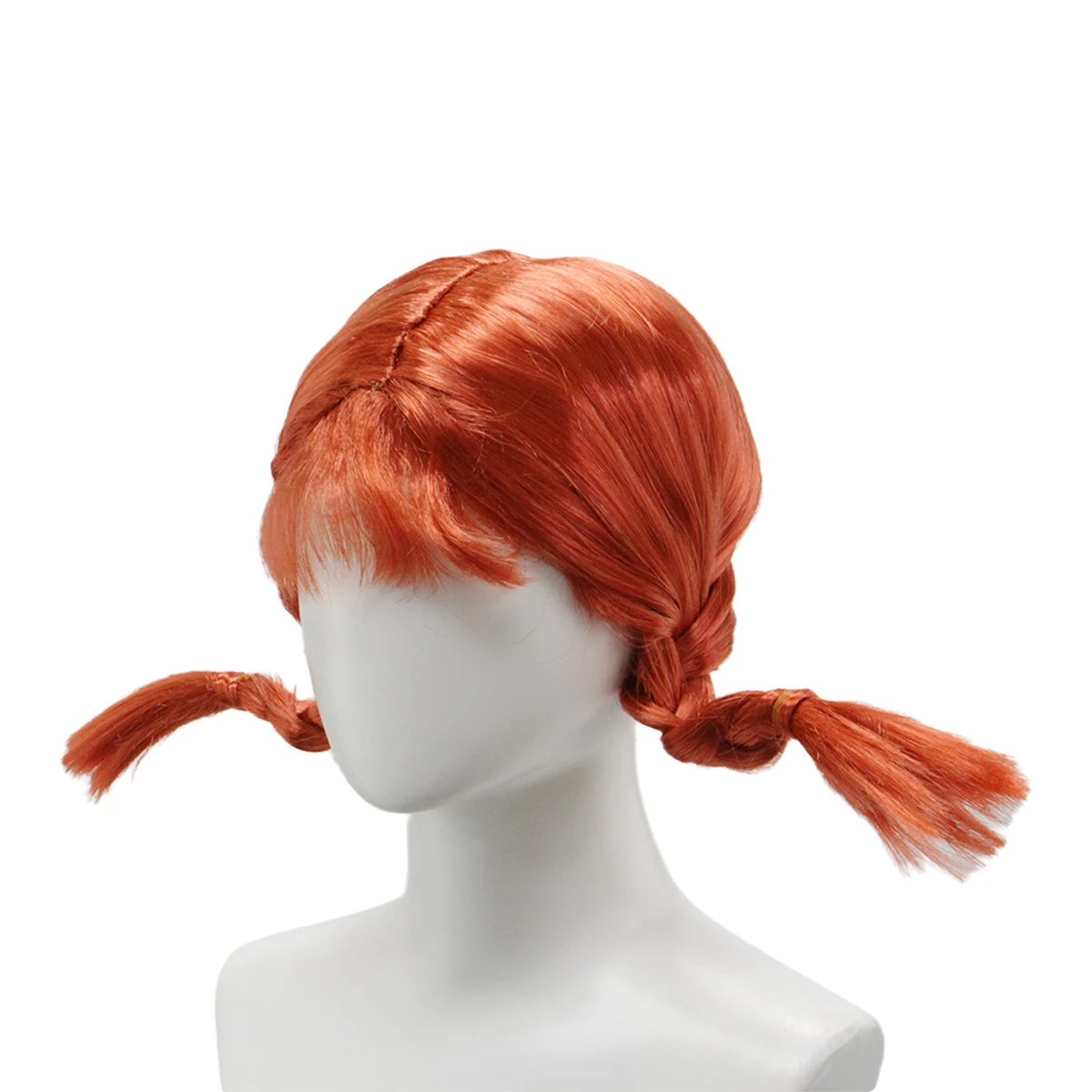 Orange neat bangs anti-warped braid synthetic wig | wig suitable for anime elf role-playing image 3
