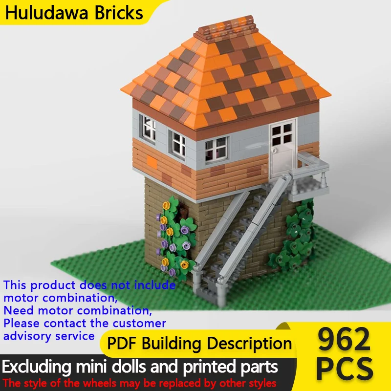 

Модель City Street View MOC, строительные кирпичи, железнодорожная сигнальная коробка, модульная технология, детские праздничные подарки, сборка игрушек, костюм