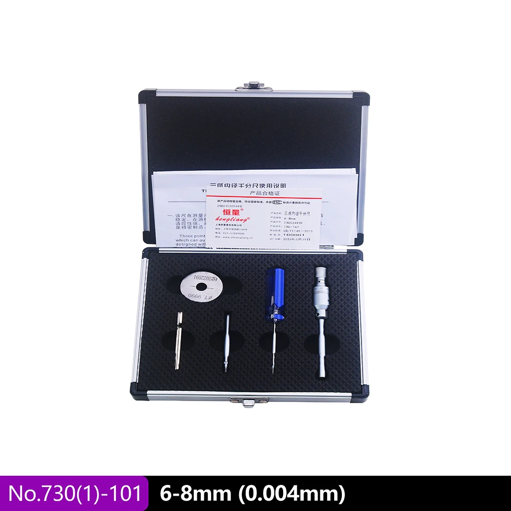 6-50Mm Drieklauw Binnendiameter Micrometer Driepunts Interne Meting Binnendiameter Micrometer Opening Hoge Precisie
