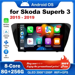 DSP Stereo 10 '' Android OS for Skoda Superb 3 2015 2016 2017 2018 2019 Car Radio Multimedia Player WiFi Touch Screen GPS Navi