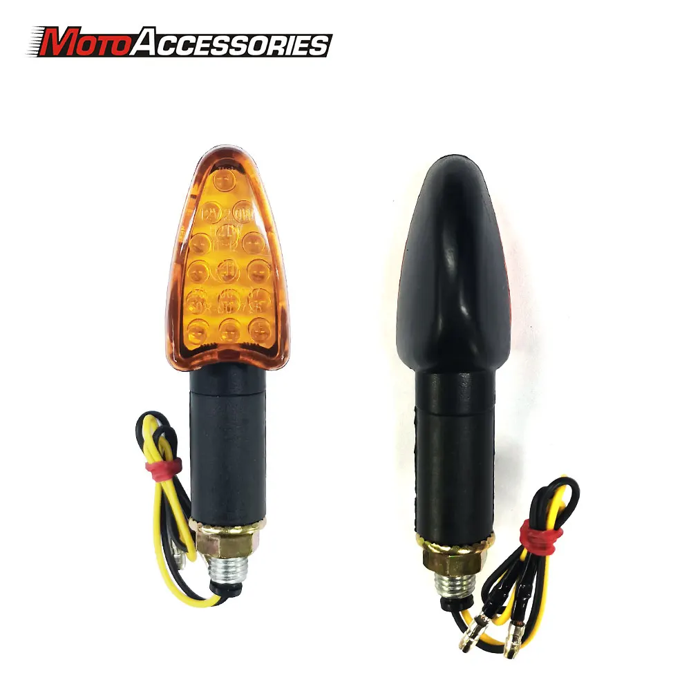 

10mm LED Motorcycle Turn Signal Indicator Lights E-mark Approved Universal Fit for Kawasaki Honda Yamaha Suzuki BMW Blinker Lamp