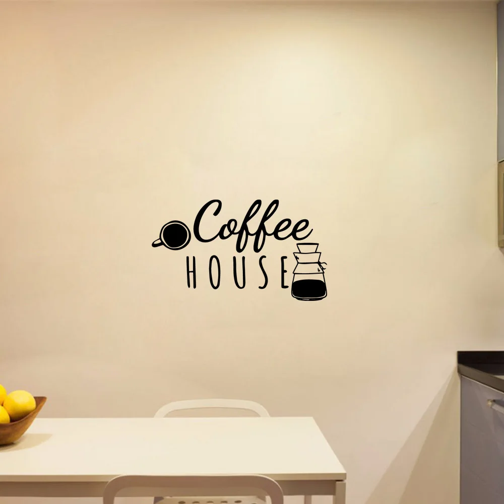 1 pc nice coffee house decor Wall Sticker Pvc Wall Art Stickers Modern Fashion Wallsticker For Kids Rooms Diy Home Decoration