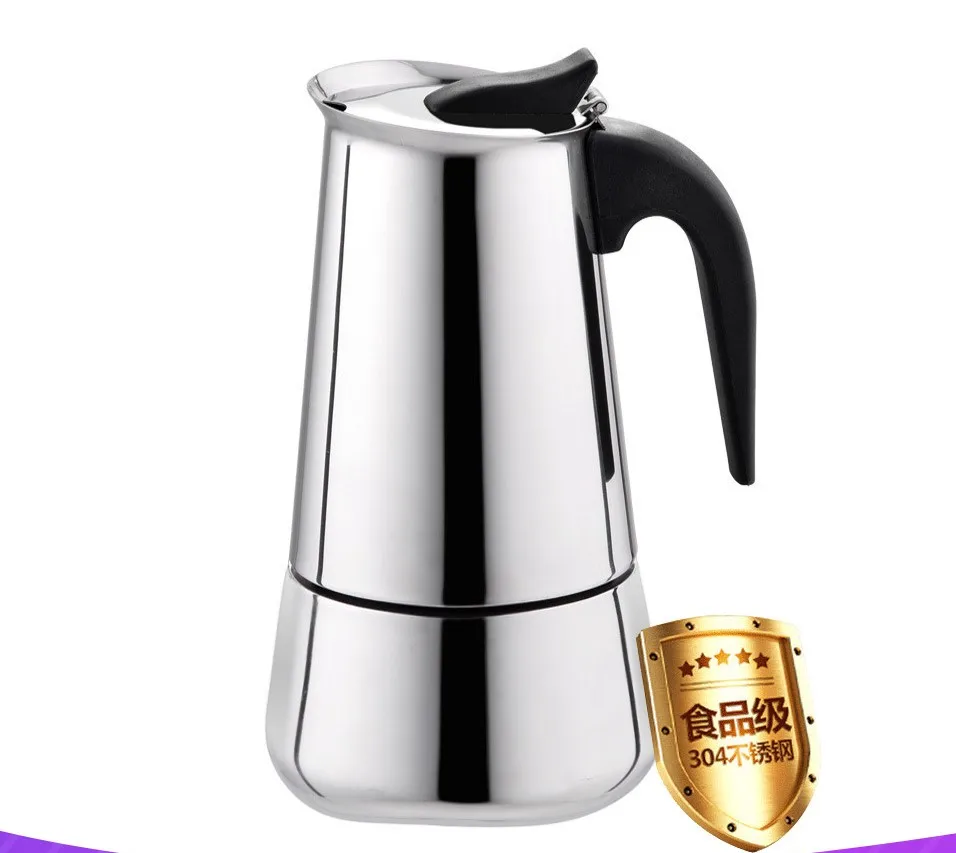 

Creative Italian coffee pot, 304 stainless steel Mocha coffee pot, coffee brewing equipment, Mocha pot