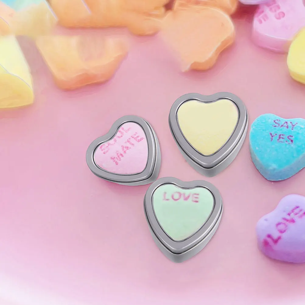 

8 Pcs Heart Shaped Candy Box Wedding Boxes Tin Unique Exquisite Favor Sugar Chocolate Tinplate Silver Cans