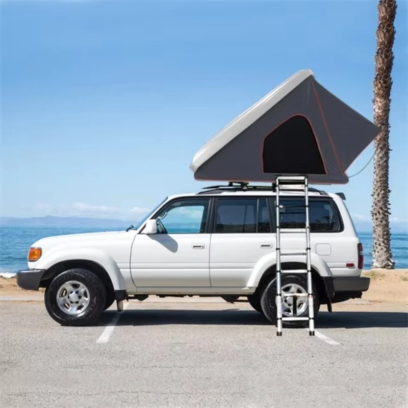 Hard Shell Camping Aluminium Clear Roof Top Awning for Camping  Wedge Super Light  Open Folding Car Rooftop Tent 4Person Tent