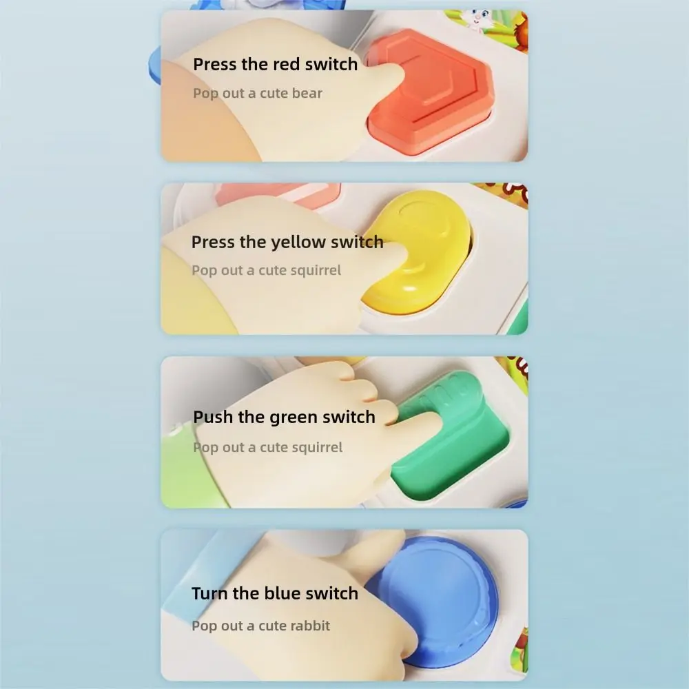 Cartoon Animal Pop Up Animals Multicolor Finger Flexibility Hide and Seek Game Bear Rabbit Cognitive Exercise Switch Box
