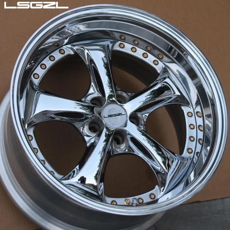 Lsgzl Custom Forged Wheel 18 20 22 24 26 28 Inch 2 Piece Chrome Rims 5x114.3 5x130 5x120 for Ram Truck Jeep C10 lexus Sc-300