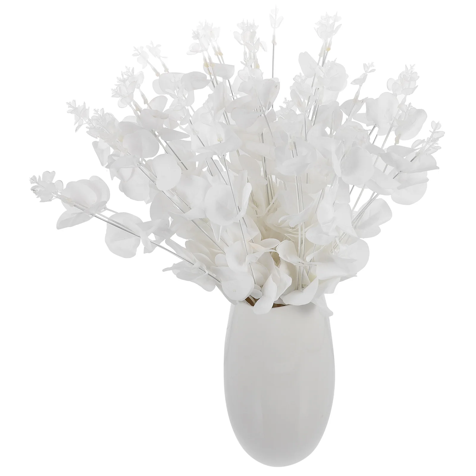 

3 Pcs Artificial Eucalyptus Leaves Plastic Silk Flower Stems for Home Wedding Party Arrangement Faux Green Plants Decor