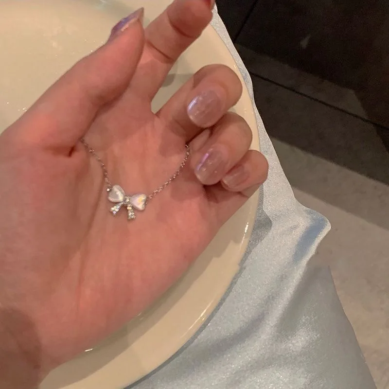 Korean Aesthetic Bow Choker Necklace Dainty Minimalist Design Perfect Gift for Students & BFF Sweet Layering Jewelry