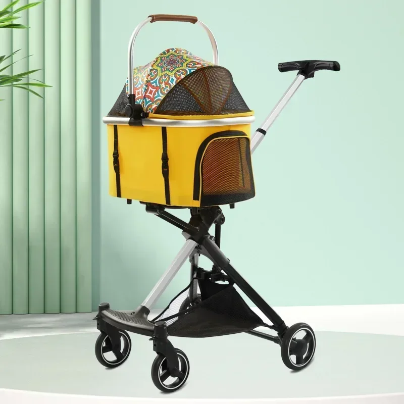 medium-sized dog and pet carts, retractable, luxurious, foldable dog carts, cat and dog carts