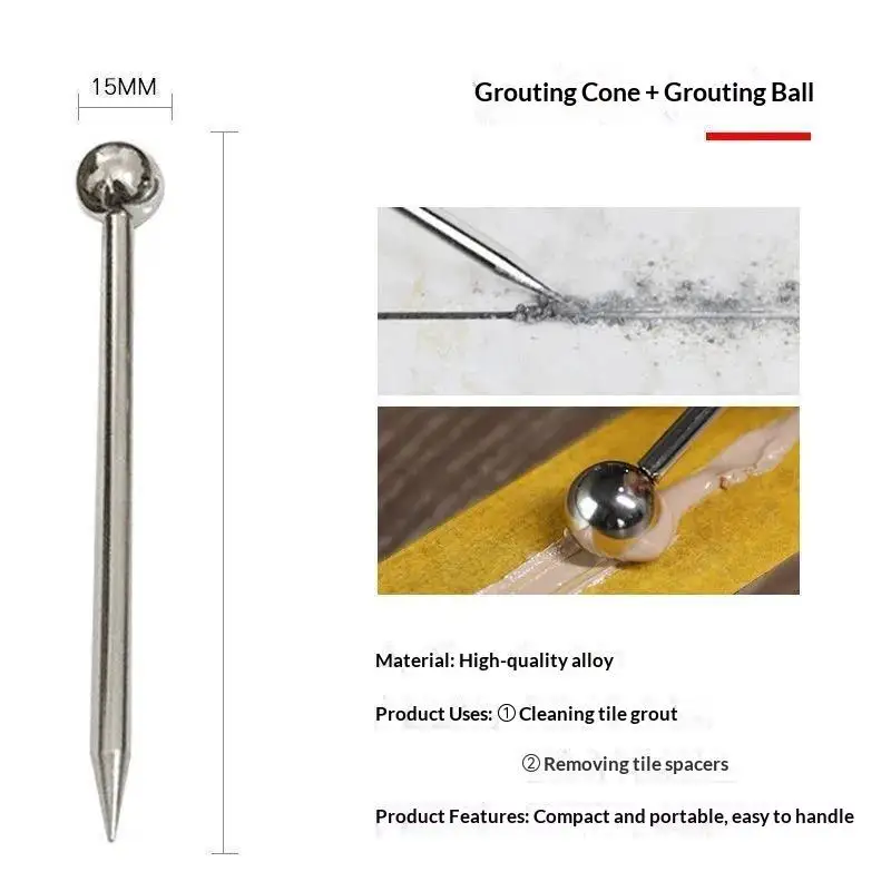 Stainless Steel Grout Cleaning Tool Set 5Pcs Rust Proof Easy Grip for Living Room Floor Tile Gap Repair Household Use