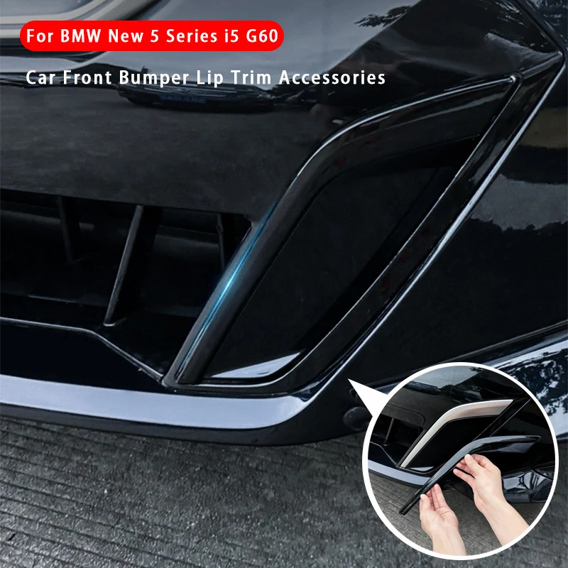 

For BMW 5 Series i5 G60 2024 Front Bumper Splitter Canards Lip Spoiler Side Trim Cover Fog Light Trim Eyebrow Cover Accessories