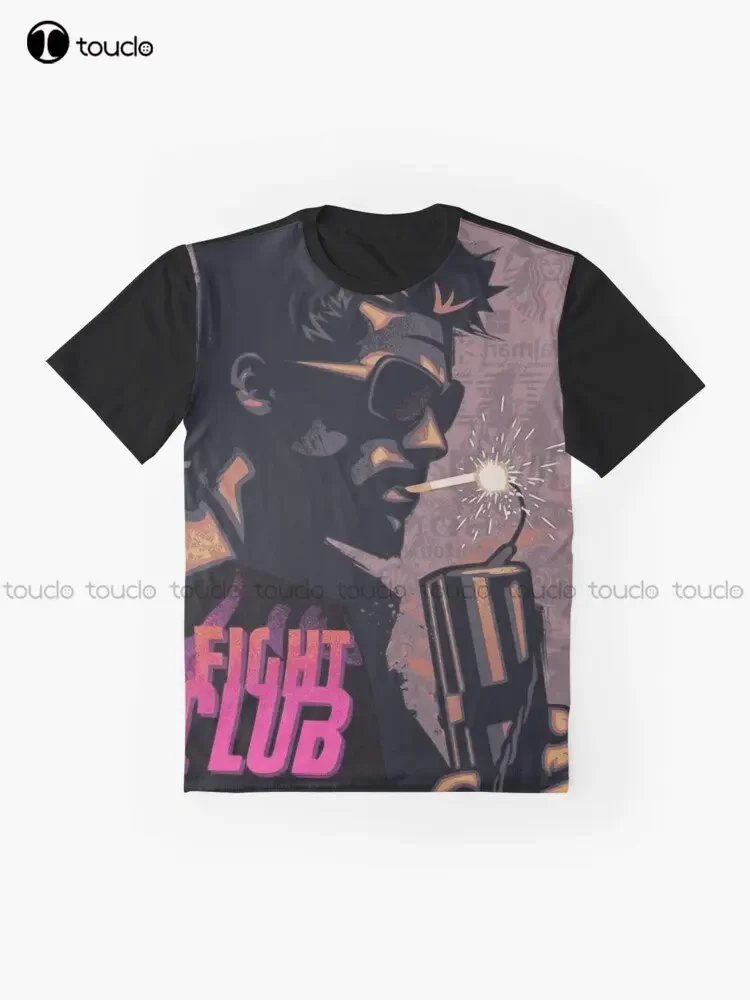 Fight Club Tyler Durden Smoking A Dynamite Graphic T-Shirt Custom Aldult Teen Unisex Digital Printing Tee Shirts Custom Gift