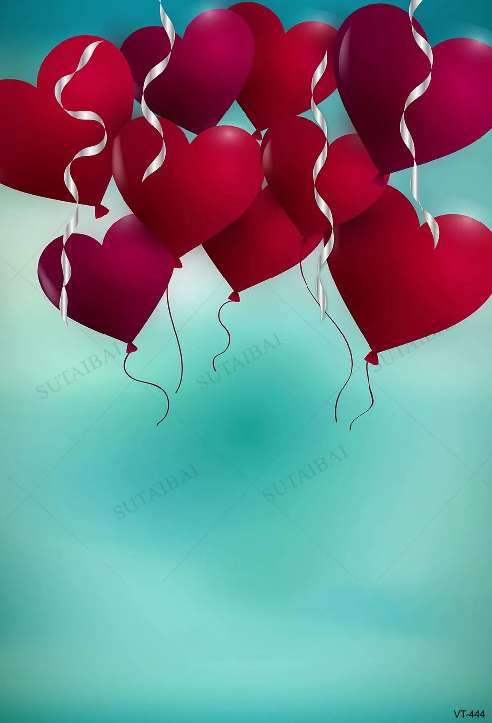 Wedding Red Love Balloons Photocall Backdrops Marriage Birthday Valentine‘s Day Castle Background Blue Photography Photo Studio