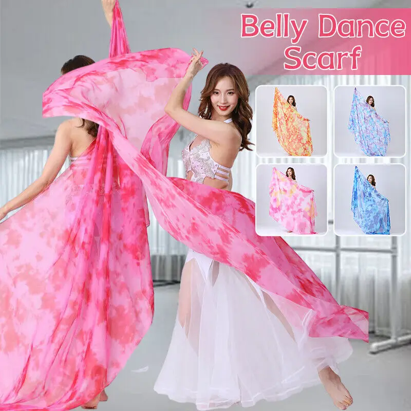 Bellydance Faux Silk Women Scarf Shawl Dance performance Stage Dyed Color Veil DIY Fabric Sewing Craft Clothing Supplies