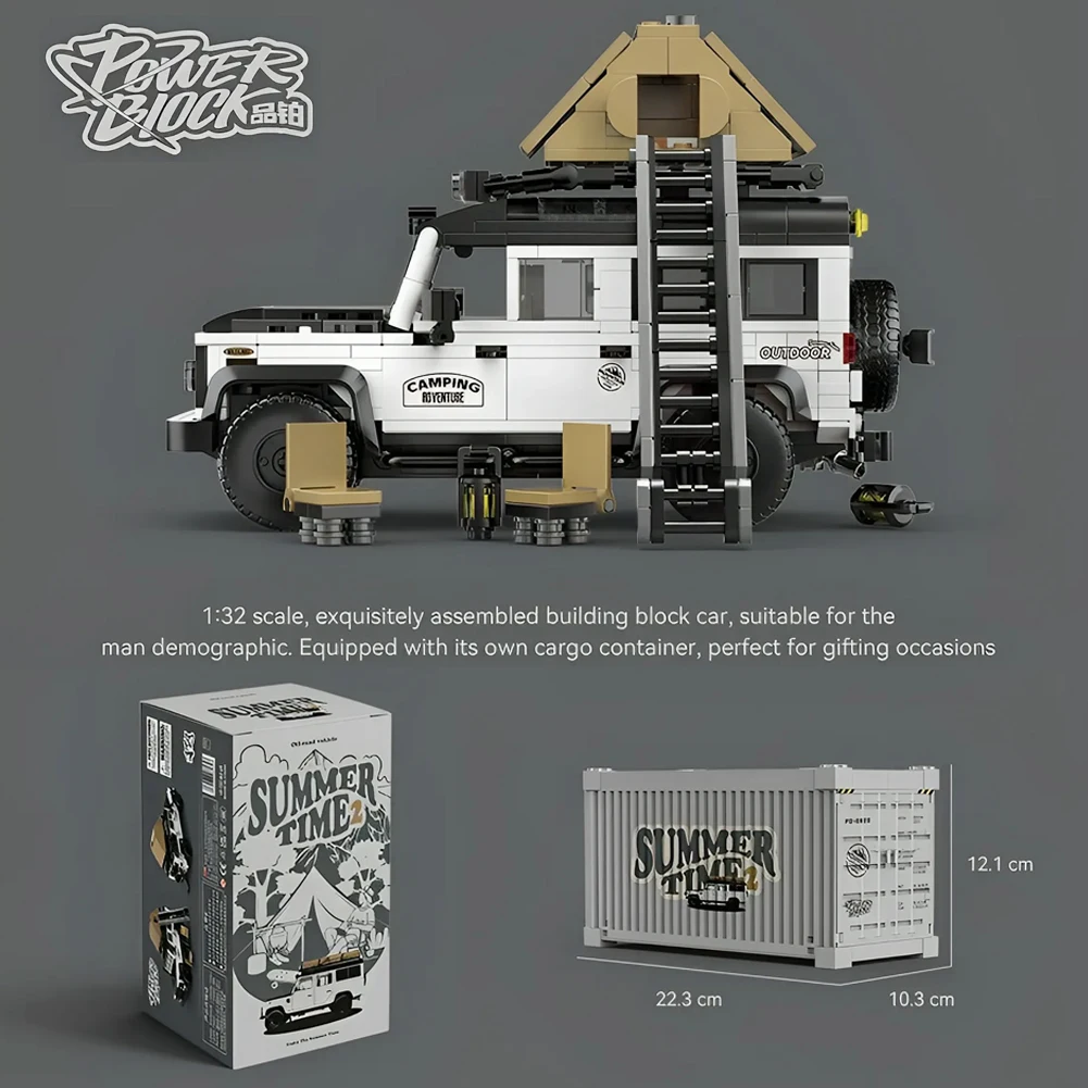 

676pcs PB8825 Off-Road Pickup Truck Building Blocks MOC Kit Camping Adventure Vehicle Model Bricks for Kids Adults DIY Gift
