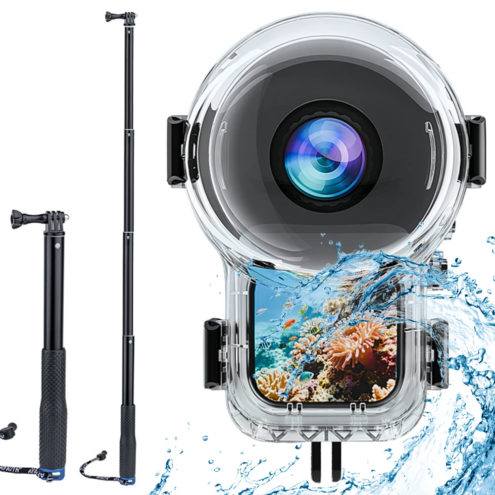 Invisible Dive Case Pro For Insta360 X6, 60M Completely Invisible Design Allows For Seamless 360 Underwater Shots Accessories