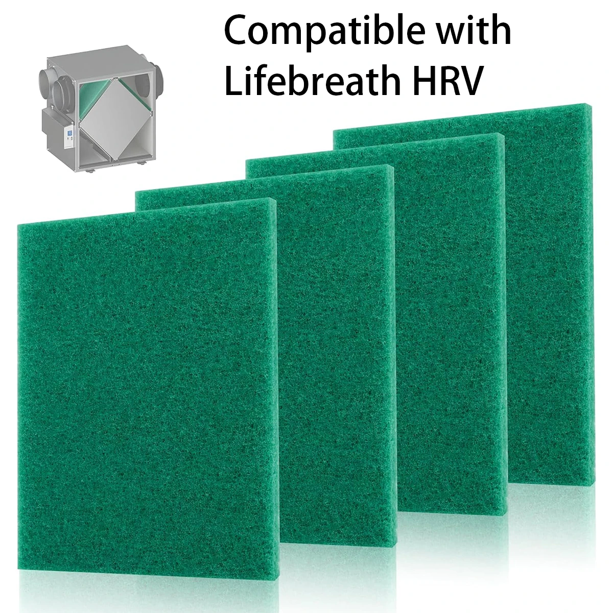 Podoy 4 Pack 65-160 HRV Filter Replacement Compatible with Lifebreath HRV | Washable,Reusable,9‐3/4