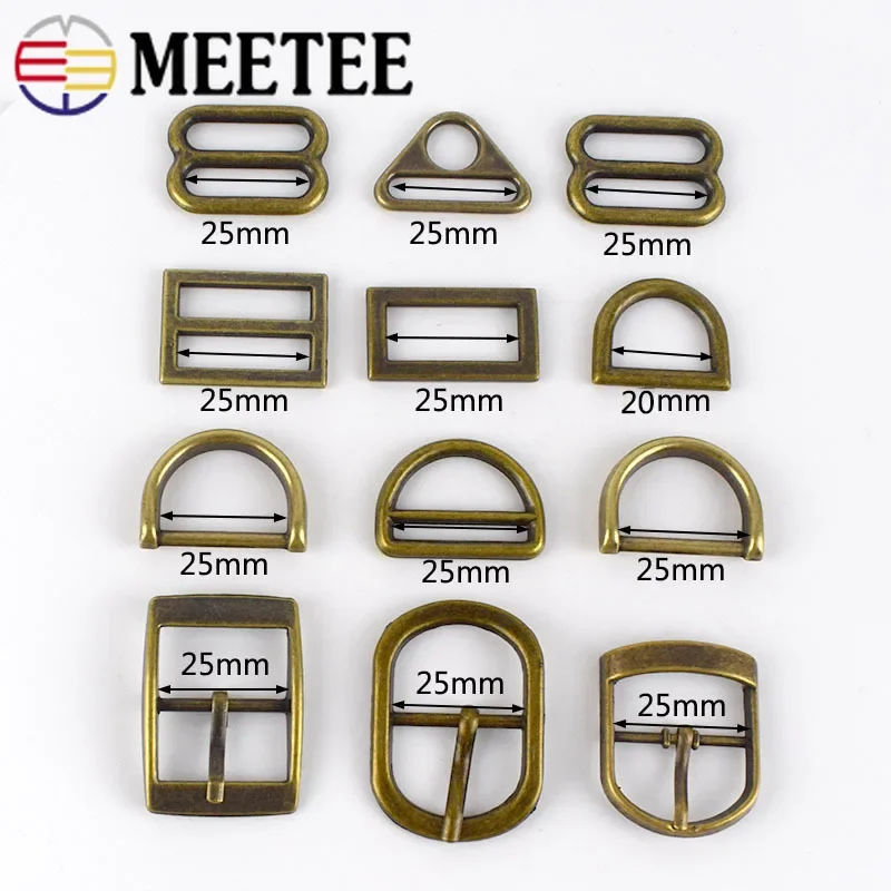 Meetee 5/10Pcs 25mm ottone metallo O D anello fibbie ad ardiglione per cinghie reggiseno borsa bagaglio scarpe Hardware pulsante fai da te accessori