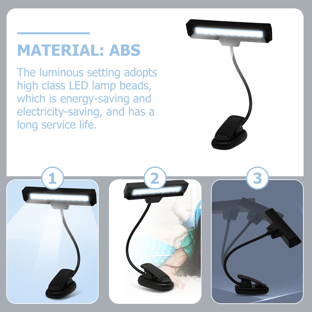 

Adjustable Led Music Score Lamp Usb Charging Eye Protection Clip-On Desk Light Foldable Reading Lamp For Studying Bedroom Use