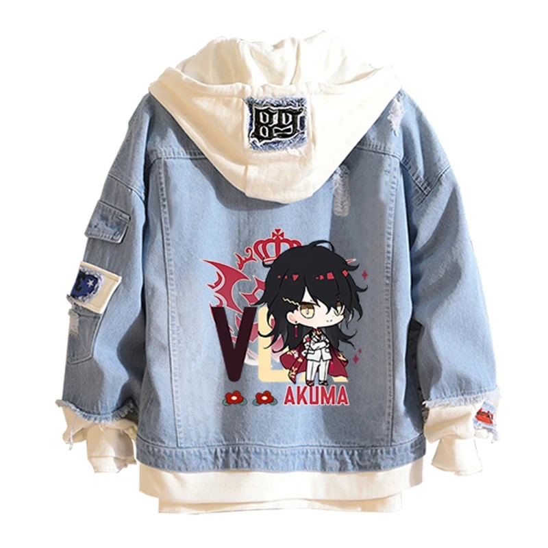 Chaquetas de Mezclilla de Cosplay de Nijisanji Luxiem, Disfraz de Mysta Rias, Vox Akuma, Ike Eveland, Luca Kaneshiro, Shu Yamino, Abrigo con Capucha gf;.9