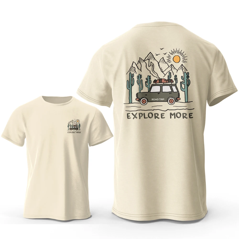 Explore More Printed T-Shirt 100% Cotton Oversized Adventure Graphic Tees for Men Women Summer Tops Wanderlust Streetwear