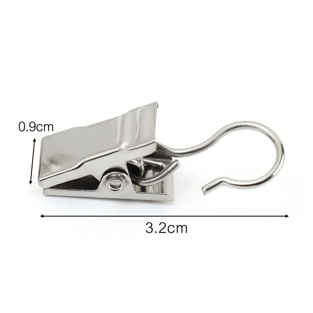 10/50Pcs Metal Mini Curtain Clips with Hook Multifunctional Shower Curtain Hook Home Photos Decoration Clips Window Accessories