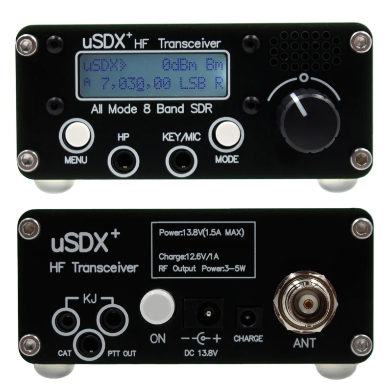 Transceptor USB + Plus atualizado, 8 bandas, modos completos, 1602n, tela LCD, Hf, Ssb, Qrp, V2