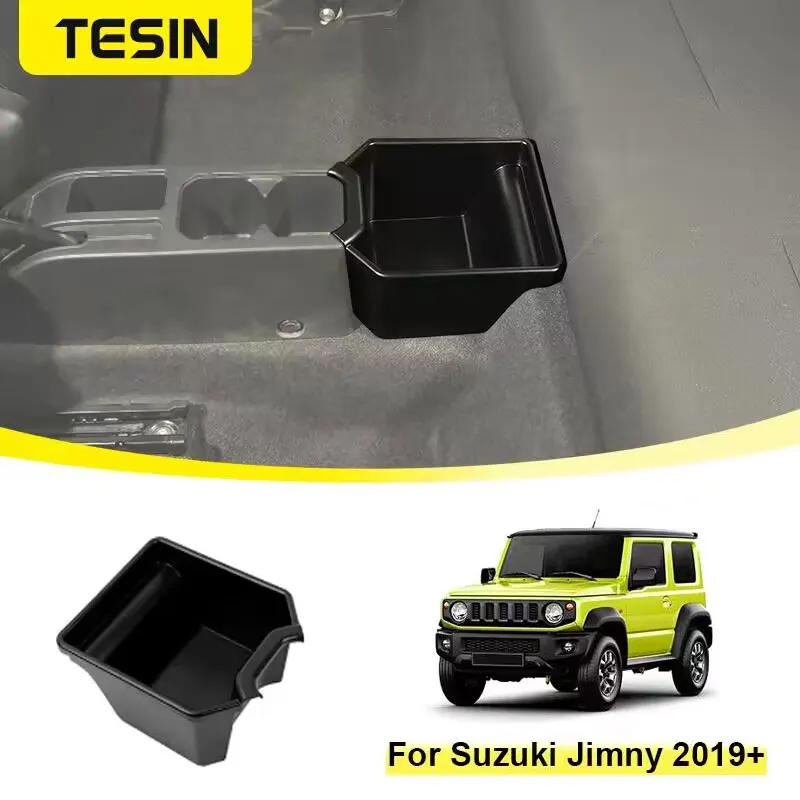 TESIN Stowing Tidying Car Rear Center Storage Box Organizer For Suzuki Jimny 2019 2020 2021 2022 2023 2024 Interior Accessories