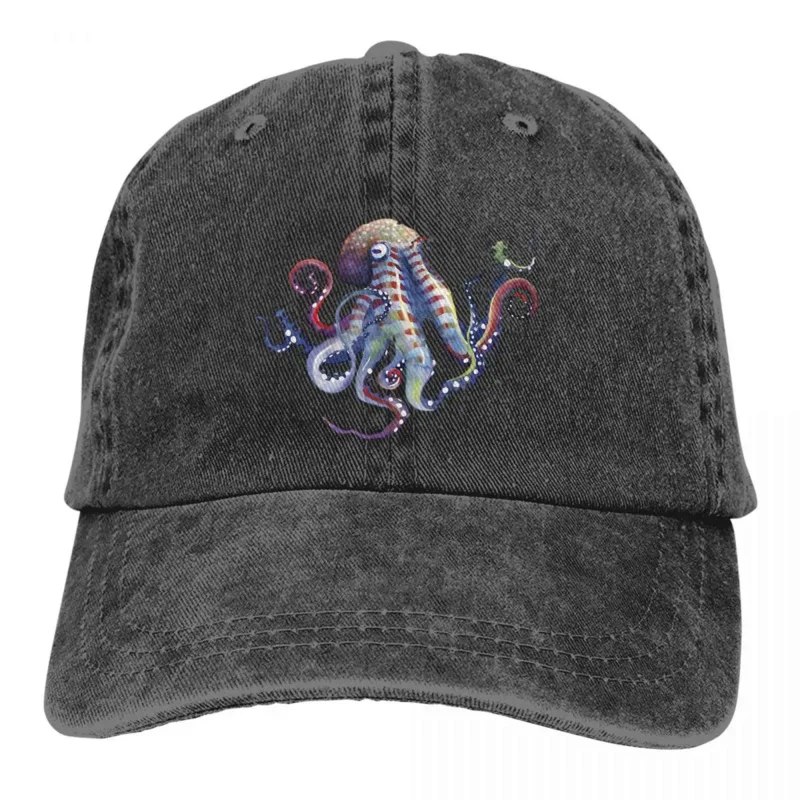 Sombrero Multicolor de pulpo con visera para mujer, gorra con visera personalizada, sombreros de protección