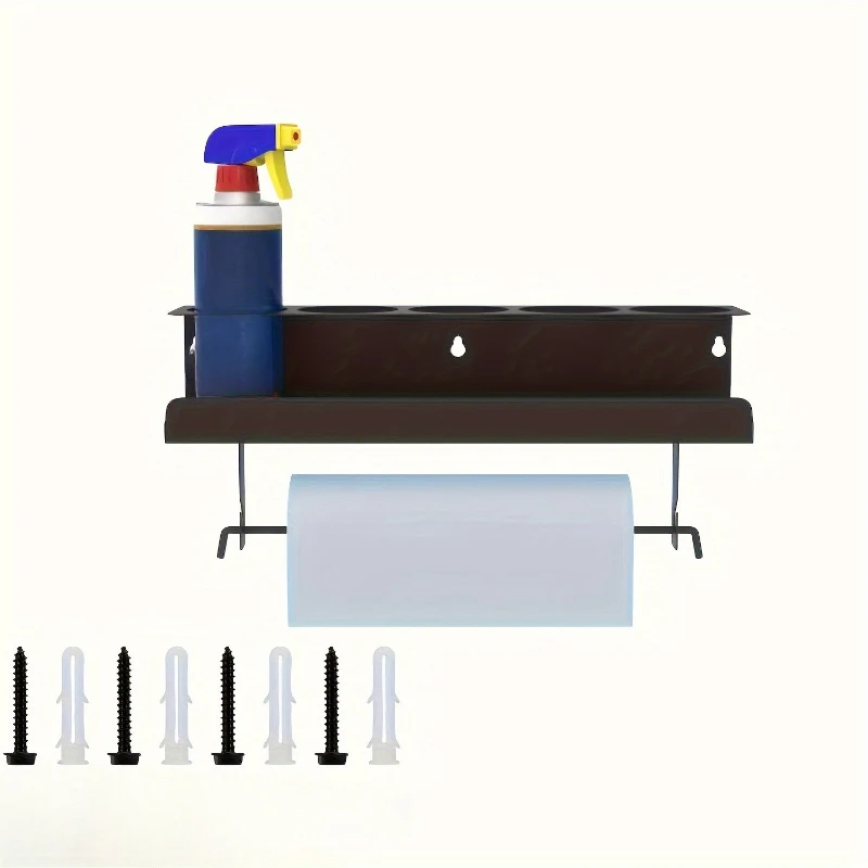 

Aerosol spray can/tissue holder wall-mounted shelf