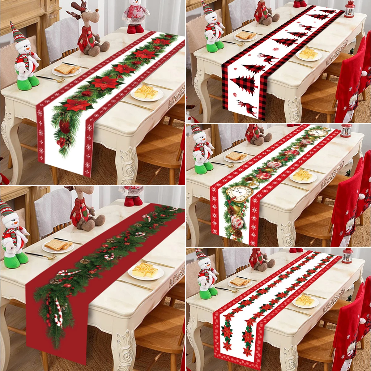 2024 Christmas Table Runners Christmas Decorations For Home Tablecloth Table Cover Navidad Noel Kerst Xmas Gifts New Year 2025