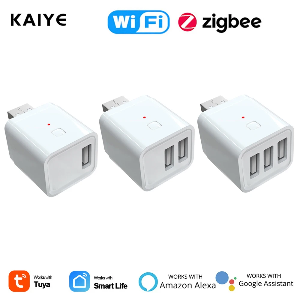 Tuya Smart WiFi Zigbee Micro USB Adaptor 1 2 3 Gang 5V Mini USB Power Adaptor Charge Plug Timing Voice Control Alexa Google Home