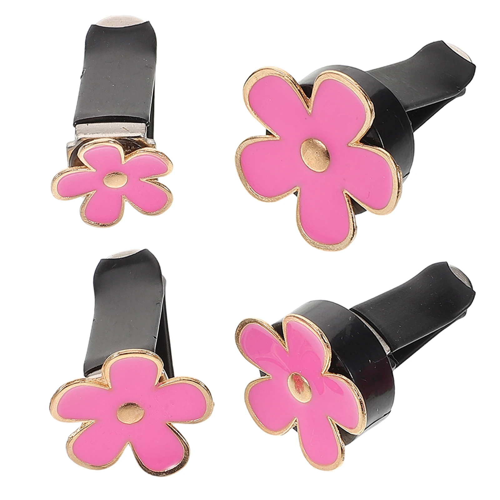 

4pcs Air Vent Clips Alloy Girl Car Air Vent Clips Daisy Design Spacesaving Car Decor Interior Freshener Longlasting Scent