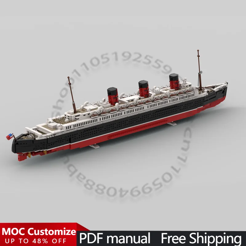 

3647 PCS War series RMS Queen Mary MOC Customize Modular Building Block Creative Design Simple Kids DIY Boys Assembly Toy Gift